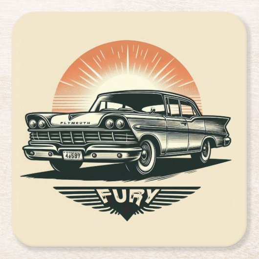 Fury Rechteckiger Pappuntersetzer (Vorderseite)