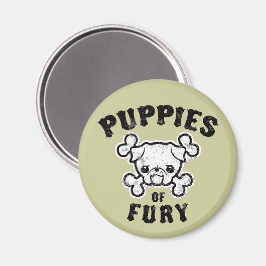 Fury-Welpen Magnet (Vorderseite/Rückseite)
