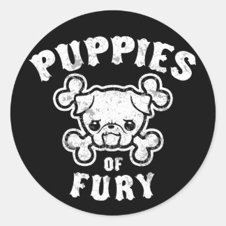 Fury-Welpen Runder Aufkleber