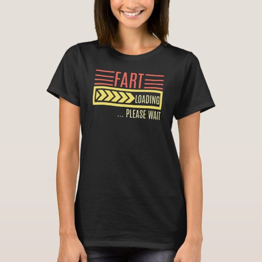 Furz Laden Bitte warten Sprichwort T-Shirt (Vorderseite)