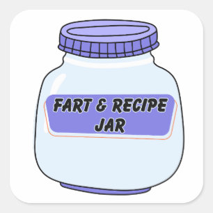 Furz und Rezept Jar Quadratischer Aufkleber