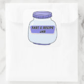 Furz und Rezept Jar Quadratischer Aufkleber (Tasche)