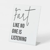 Furz wie niemand hört auf sonniges Bad Sockelschild (Vorderseite)