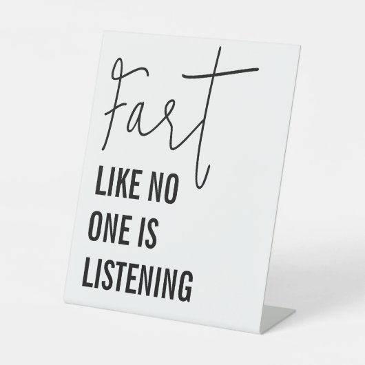 Furz wie niemand hört auf sonniges Bad Sockelschild (Vorderseite)