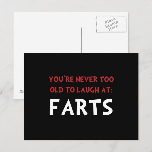 Furzen lachen postkarte (Vorne/Hinten)
