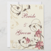 Fuschia-Affodien und Seekarte Einladung (Vorderseite)