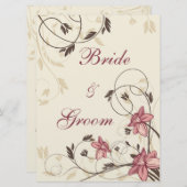 Fuschia-Affodien und Seekarte Einladung (Vorne/Hinten)