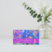 Fuschia Blue Marble Ink & Gold Foil  Visitenkarte (Stehend Vorderseite)