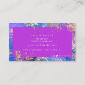 Fuschia Blue Marble Ink & Gold Foil  Visitenkarte (Rückseite)