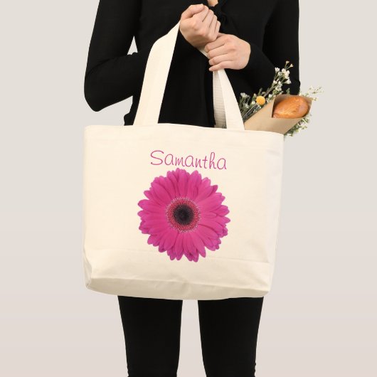 Fuschia Blumen-riesige Taschen-Tasche Jumbo Stoffbeutel (Vorderseite (Produkt))