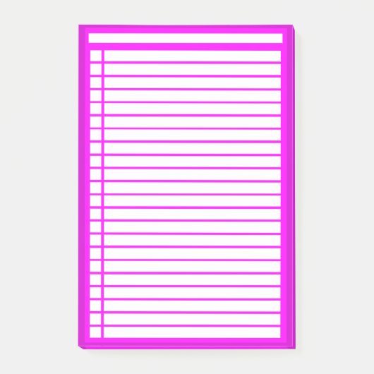 Fuschia Checkliste Post-it Klebezettel (Vorderseite)