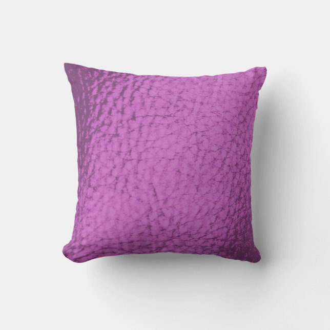 Fuschia Dark Imitats Leather Design Kissen (Vorderseite)
