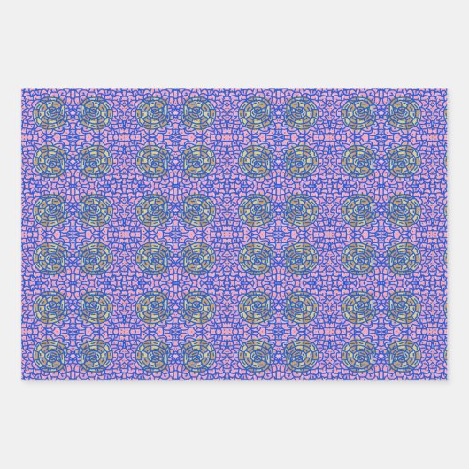 FUSCHIA DOODLE PARTY WRAPPING PAPIER (Vorderseite 3)