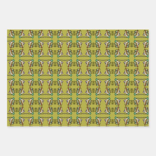 FUSCHIA DOODLE PARTY WRAPPING PAPIER (Vorderseite 2)