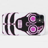 Fuschia Fiesta-Schädel-Weiß Case-Mate iPhone Hülle (Rückseite (Horizontal))