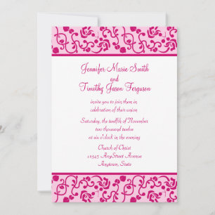 Fuschia floral stilvolle whimsy Hochzeitseinladung Einladung
