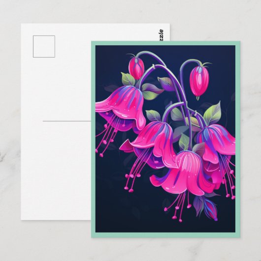 FUSCHIA FLOWERS #1 POSTKARTE (Vorne/Hinten)