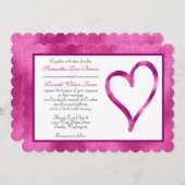 Fuschia-Folie mit Einladung zur Hochzeit im offene (Vorne/Hinten)