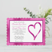 Fuschia-Folie mit Einladung zur Hochzeit im offene (Stehend Vorderseite)