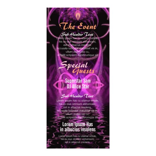 Fuschia Fraktal Event Flyer Werbekarte (Hinten)