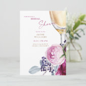 Fuschia & Gold Elegantes Brautparty Einladung (Stehend Vorderseite)