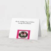 Fuschia Heirat-Glückwunsch-Karte Karte (Rückseite)