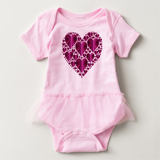Fuschia Herz Baby T-shirt (Vorderseite)