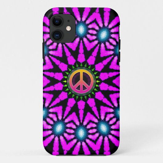 Fuschia Krawatte-Dye Peace Sign Case-Mate iPhone Hülle (Rückseite)