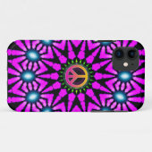 Fuschia Krawatte-Dye Peace Sign Case-Mate iPhone Hülle (Rückseite (Horizontal))