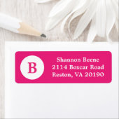 Fuschia Monogram Dot Address Labels (Insitu)