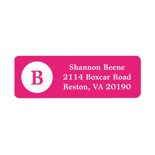 Fuschia Monogram Dot Address Labels (Vorne)