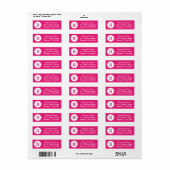 Fuschia Monogram Dot Address Labels (Vorne)