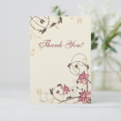 Fuschia Narzissen und Weizen danken Ihnen Dankeskarte (Stehend Vorderseite)