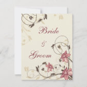 Fuschia Narzissen und Weizen Einladung (Vorderseite)