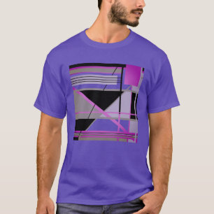 Fuschia Olive Lilac Abstrakte Kunst T-Shirt