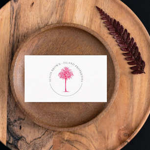 Fuschia Palm Tree Logo Business Card Visitenkarte