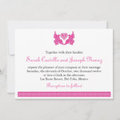 Fuschia Papel Picado Love Birds Wedding Einladung (Vorderseite)