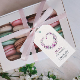 Fuschia Pink Floral Herzlichen Dank Ihnen Baby Dus Geschenkanhänger