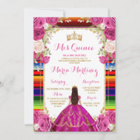 Fuschia Pink Floral Prinzessin Girl Quinceañera