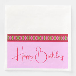 Fuschia Pink Floral Serviette