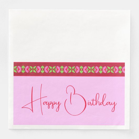 Fuschia Pink Floral Serviette (Vorderseite)