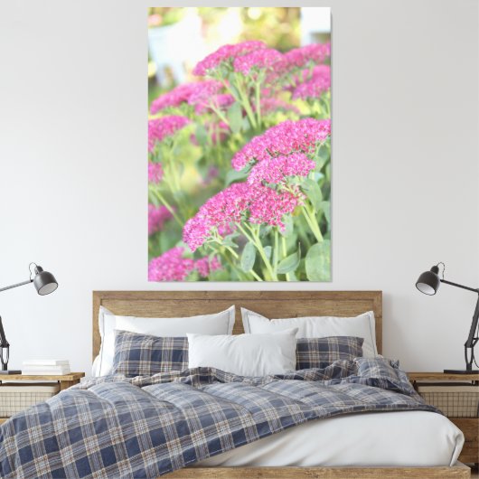 Fuschia Pink Flower Leinwand (Insitu (Schlafzimmer))