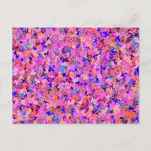 Fuschia Puzzle Stücke Postkarte (Vorderseite)