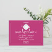 Fuschia Raspberry Probe Abendessen Einladung (Stehend Vorderseite)