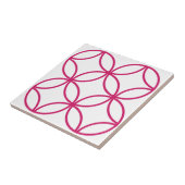 Fuschia-rosa-Blume, Wiederholmuster auf Weiß Fliese (Seite)