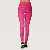 Fuschia rosa gemusterte Aktivleise Leggings (Rückseite)