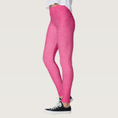 Fuschia rosa gemusterte Aktivleise Leggings (Links)