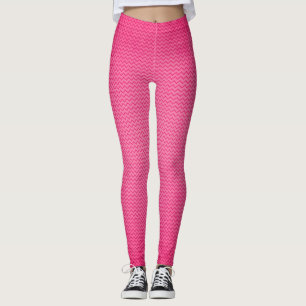 Fuschia rosa gemusterte Aktivleise Leggings
