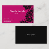 Fuschia rosa Paisley Damast-Visitenkarte Visitenkarte (Vorne/Hinten)