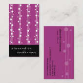 Fuschia stilvolle Punkte und Stroh-Visitenkarten Visitenkarte (Vorne/Hinten)